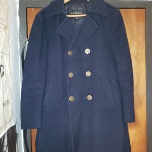 Adolfo Womens Suede Leather Peacoat Size 38 Like New